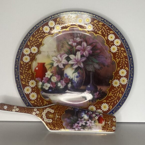 Vintage adeline Fine Porcelain Plate with Cake Server - Picture 3 of 7